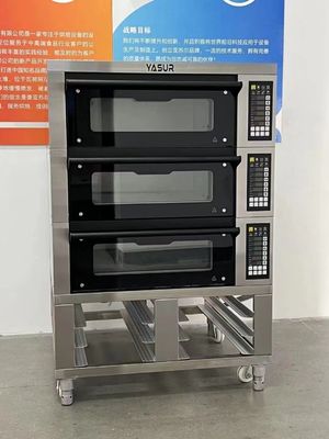 Yasur 9の皿のパン屋のデッキのオーブン電気300c 40x60 3のデッキのパン屋 オーブン