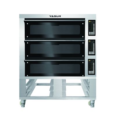 Yasurの40X60cmの皿、パンのための11Kwのための電気3デッキ6の皿のオーブンはクッキーおよびピザ ベーキングを固める