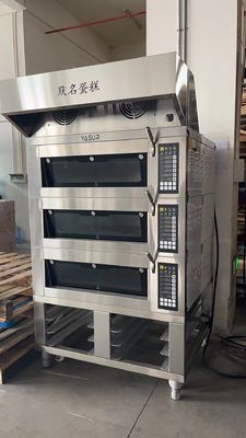 16.5kw 18x26 3のデッキの蒸気が付いている電気焼けるオーブン9の皿の商業デッキのオーブン