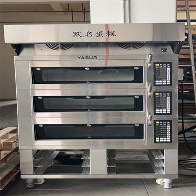 11kw小さいパン屋のデッキのオーブンのヨーロッパ人6の皿3のデッキ ピザ オーブン40X60cm