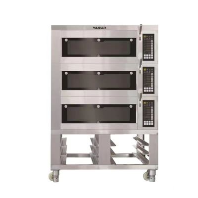 16.5kw 18x26 3のデッキの蒸気が付いている電気焼けるオーブン9の皿の商業デッキのオーブン