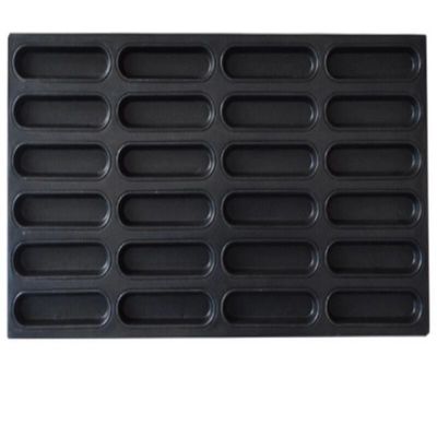 1.5mmの焦げ付き防止のホット ドッグのパンの焼ける皿の黒のアルミニウム パン鍋